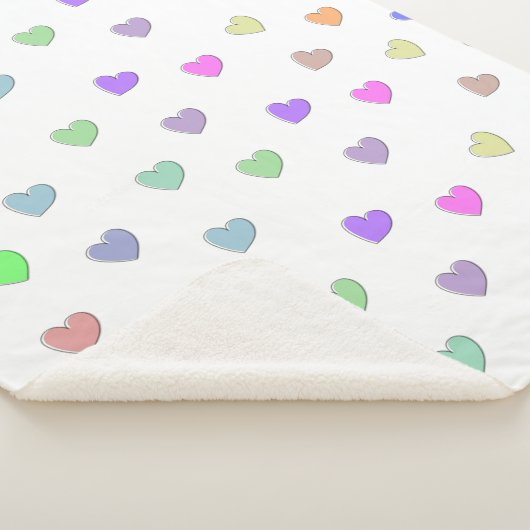 Pastel Heart Shape Muster Sherpa Blanket Sherpadecke (3/4)
