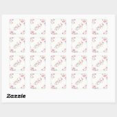 Pastel Heart Shaped Flowers Minimalist Pattern Quadratischer Aufkleber (Blatt)