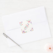 Pastel Heart Shaped Flowers Minimalist Pattern Quadratischer Aufkleber (Umschlag)