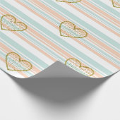 Pastel Heart Stripes Glitter Style Pattern (16) Geschenkpapier (Ecke)