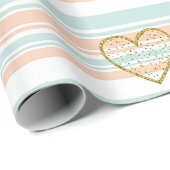 Pastel Heart Stripes Glitter Style Pattern (16) Geschenkpapier (Rolleneckpunkt)