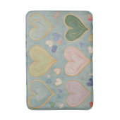Pastel Heart Tapestry Badematte (Vorderseite Vertikal)