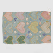 Pastel Heart Tapestry Golfhandtuch (Horizontal)