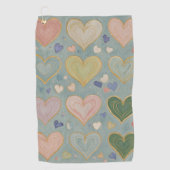 Pastel Heart Tapestry Golfhandtuch (Vorderseite)
