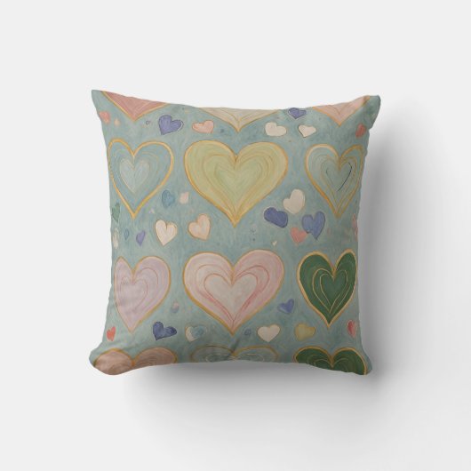 Pastel Heart Tapestry Kissen (Vorderseite)