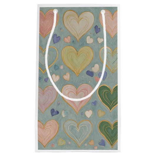 Pastel Heart Tapestry Kleine Geschenktüte (Vorderseite)