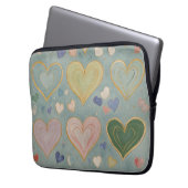 Pastel Heart Tapestry Laptopschutzhülle (Vorderseite Links)