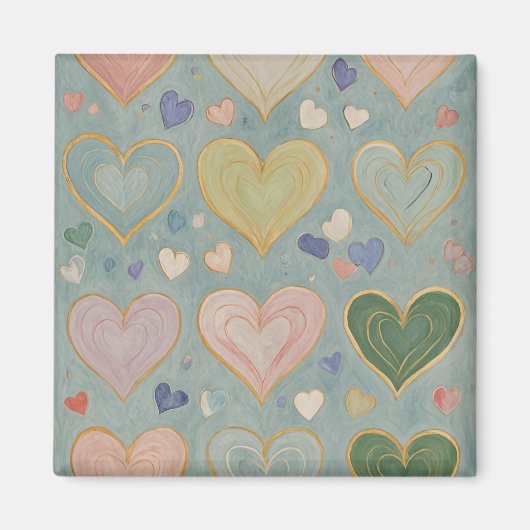 Pastel Heart Tapestry Magnet (Vorne)