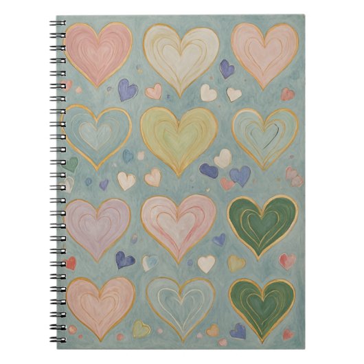 Pastel Heart Tapestry Notizblock (Vorderseite)