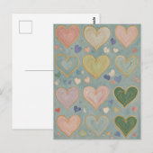 Pastel Heart Tapestry Postkarte (Vorne/Hinten)