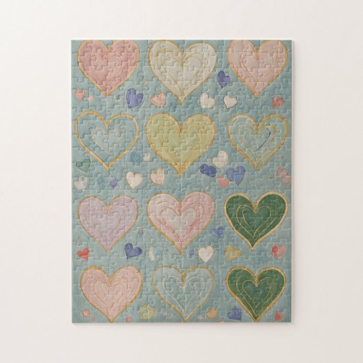 Pastel Heart Tapestry Puzzle (Vertikal)