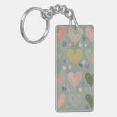 Pastel Heart Tapestry Schlüsselanhänger (Vorderseite links)