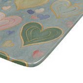 Pastel Heart Tapestry Schneidebrett (Ecke)