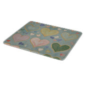 Pastel Heart Tapestry Schneidebrett (Ecke)