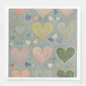 Pastel Heart Tapestry Serviette (Vorderseite)