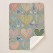Pastel Heart Tapestry Sherpadecke (Vorderseite)