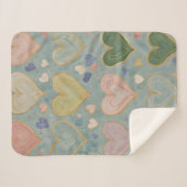Pastel Heart Tapestry Sherpadecke (Vorderseite (Horizontal))