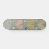 Pastel Heart Tapestry Skateboard (Horizontal)