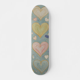 Pastel Heart Tapestry Skateboard