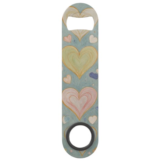 Pastel Heart Tapestry Speed Flaschenöffner (Rückseite)