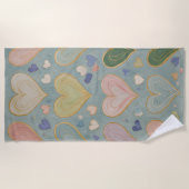 Pastel Heart Tapestry Strandtuch (Vorderseite)