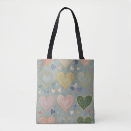 Pastel Heart Tapestry Tasche