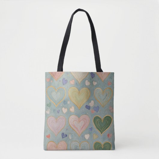 Pastel Heart Tapestry Tasche (Vorderseite)