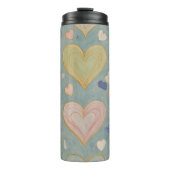Pastel Heart Tapestry Thermosbecher (Vorderseite)