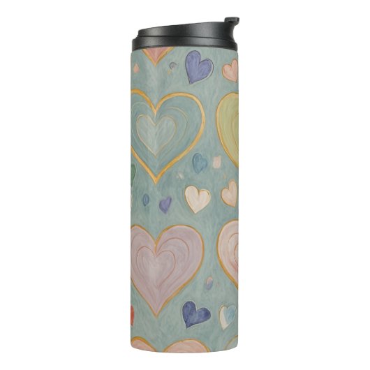 Pastel Heart Tapestry Thermosbecher (Nach links gedreht)