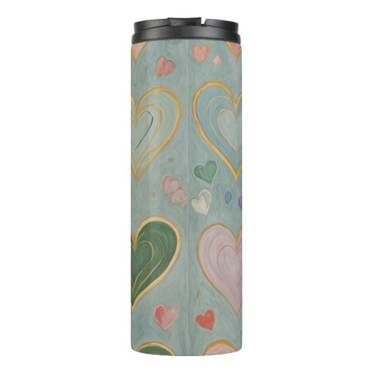 Pastel Heart Tapestry Thermosbecher (Rückseite)