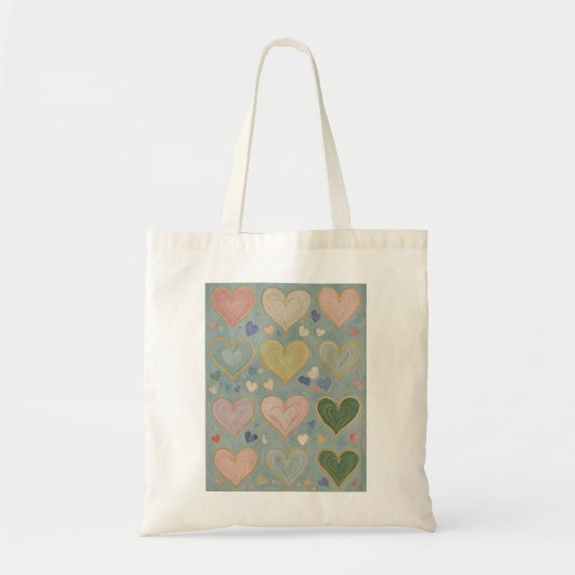 Pastel Heart Tapestry Tragetasche (Vorne)