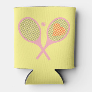 Pastel Heart Tennis Player Racquets Ball Design Dosenkühler