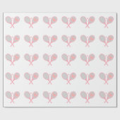 Pastel Heart Tennis Player Racquets Ball Design Geschenkpapier (Flach)