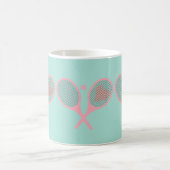 Pastel Heart Tennis Player Racquets Ball Design Kaffeetasse (Mittel)