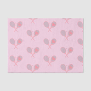 Pastel Heart Tennis Player Racquets Ball Design Seidenpapier