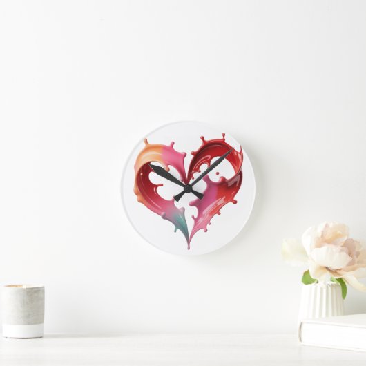 Pastel Heart Wall Clock Runde Wanduhr (Zuhause)