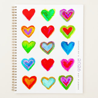 Pastel Hearts 2026 Day Planner Planer