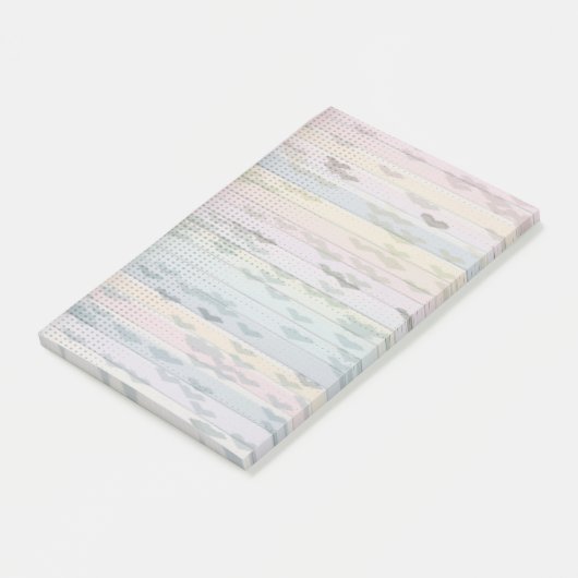 Pastel Hearts and Dots Rainbow Post notiert Post-it Klebezettel (angewinkelt)