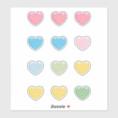 Pastel Hearts Aufkleber (Blatt)