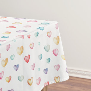 Pastel Hearts Baby Shower Tableclout Tischdecke