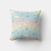 Pastel Hearts & Clouds Watercolor Dream (8) Kissen (Vorderseite)