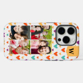 Pastel Hearts Custom Monogram 4-Fotos Case-Mate iPhone Hülle (Rückseite (Horizontal))