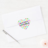 Pastel Hearts Design Buchzeichen Herz-Aufkleber (Umschlag)
