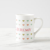 Pastel Hearts Design zum Personalisieren Porzellantasse (Rechts)