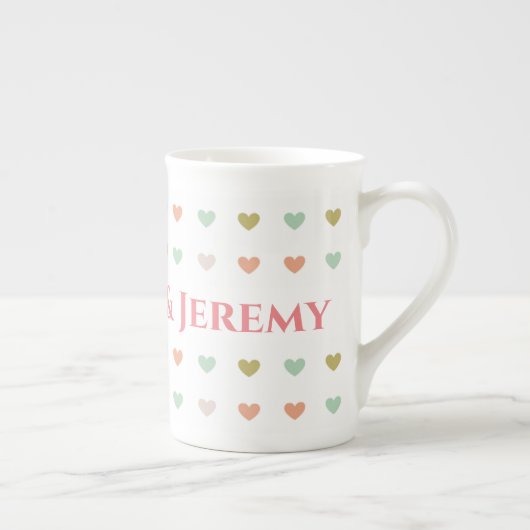 Pastel Hearts Design zum Personalisieren Porzellantasse (Rechts)
