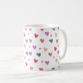 Pastel Hearts Full Wrap Kaffeetasse (VorderseiteRechts)