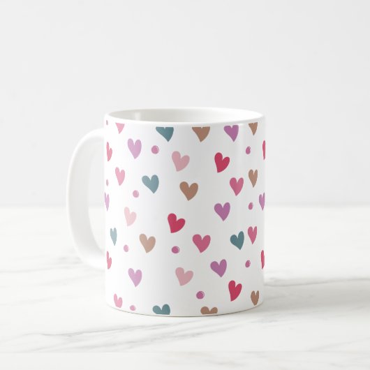 Pastel Hearts Full Wrap Kaffeetasse (Vorderseite Links)