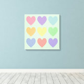 Pastel Hearts gepackte Canvas Leinwanddruck (Insitu (Holzboden))