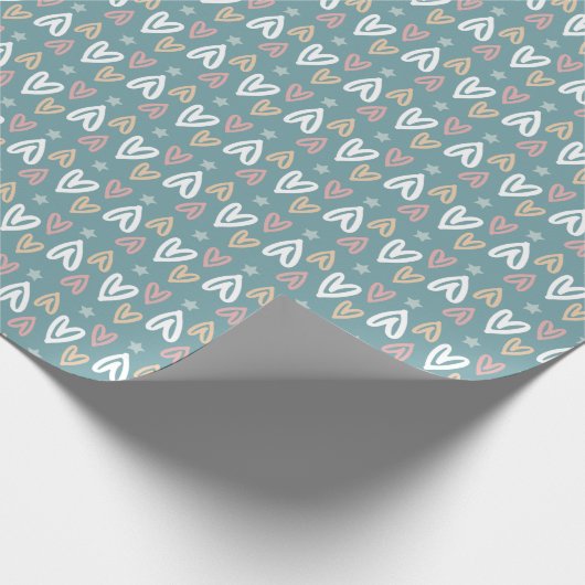 Pastel Hearts Geschenkpapier (Ecke)