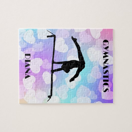 Pastel Hearts GYMNASTICS PUZZLE Personalisiert (Horizontal)